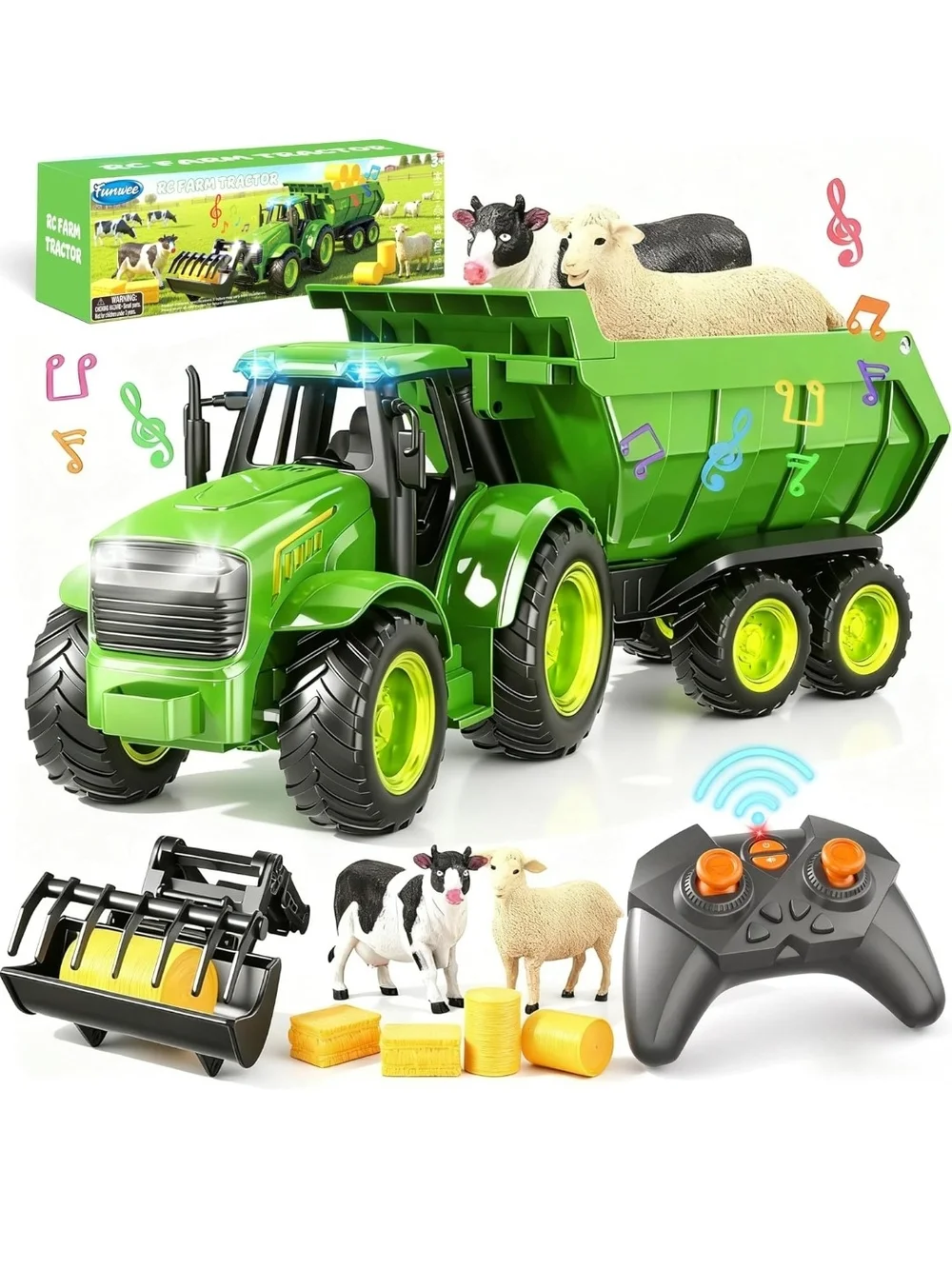 RC Farm Tractor Toy - Green